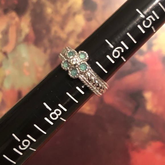 JUDITH RIPKA JADE OR OPAL FLOWER➕DMQ CENTER RING - Picture 7 of 14